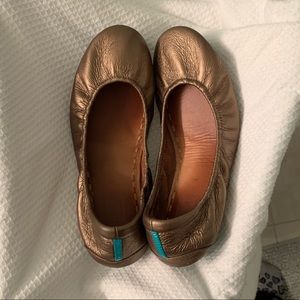 Metallic Bronze Tieks, size 9, well loved